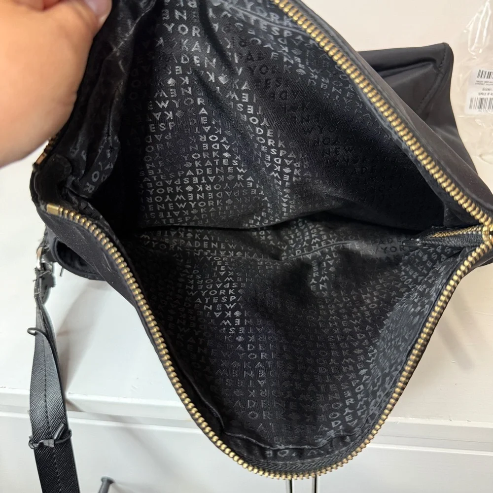 Kate Spade Blake Avenue Lyndon Crossbody Shoulder‎ Bag Purse Black Nylon Logo